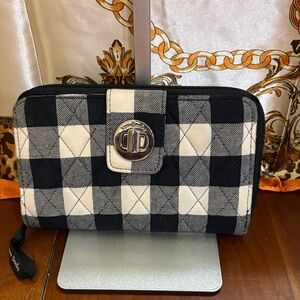 Vera Bradley Black and White Plaid Wallet